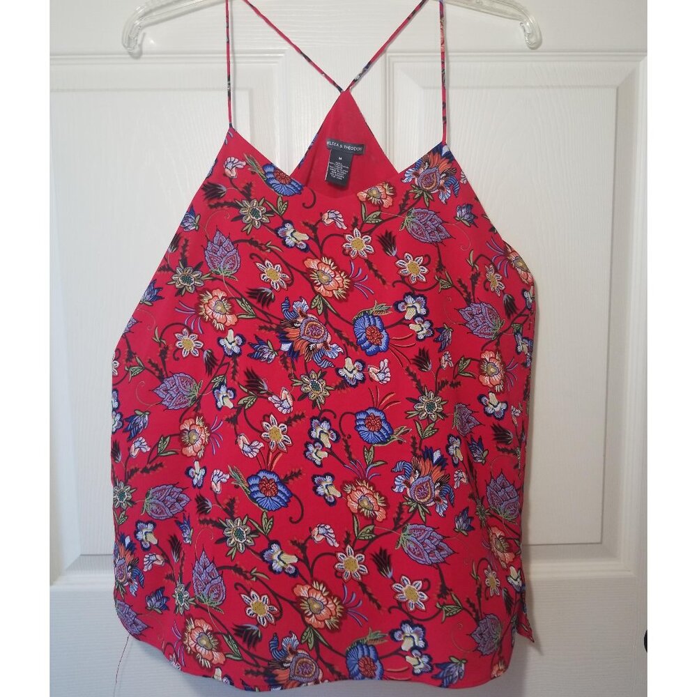 Chelsea & Theodore - Red floral chiffon cami tank